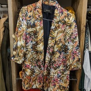 Beautiful tropical flower print blazer